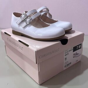 Toddler Girl Patent White Dress Shoes Size 7